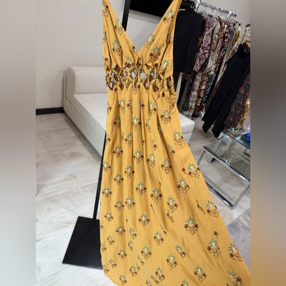 Farm Rio: Coconut Tree Tapestry Macrame Yoke Maxi Dress - Picture 9 of 9